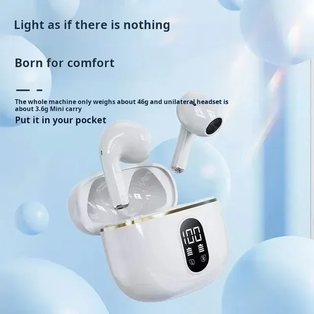 Wireless TWS In-Ear Earbuds HIFI Stereo Sound Active Noise Cancellation Power Display 15 Hours Playtime for Low Earphones