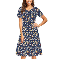Robe longue décontractée pour femmes et filles, col rond, imprimé feuilles de fleurs classiques, fabrication OEM Chine, pour le printemps et l'été