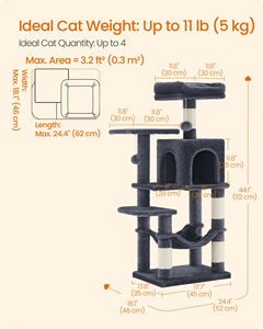StarMonn Tiragraffi per Gatti, Torre per Gatti, Cuccia Multilivello in Peluche con <span class=keywords><strong>4</strong></span> Tiragraffi, 2 Posizioni di Riposo, Amaca - Product Image 3