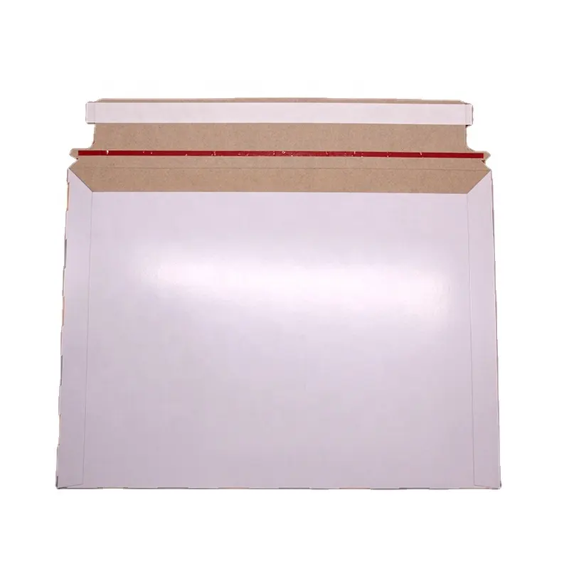 A4 Size Photo Document Shipping Mailer Cardboard Packaging Envelopes With Custom Logo No Bend Stay Flat Mailer