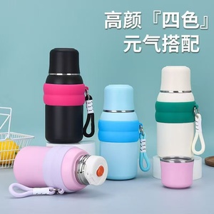 Gourde isotherme portable <span class=keywords><strong>vintage</strong></span> M en acier inoxydable 316 à <span class=keywords><strong>double</strong></span> paroi sous vide pour le sport et l'extérieur, avec corde de transport - Product Image 2