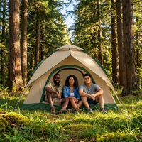 Tente de camping instantanée automatique hydraulique pour 3 personnes, imperméable PU3000mm, personnalisable OEM/ODM, tente familiale de plage et d'extérieur de qualité supérieure
