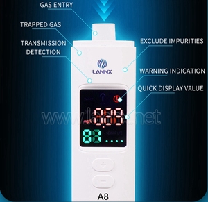 LANNX A8 Portable <span class=keywords><strong>Alc</strong></span> Ohol <span class=keywords><strong>Test</strong></span> éthylomètre pour conducteurs de voiture détecteur d'alcool testeur d'haleine d'alcool vente en gros testeur d'alcool - Product Image 4