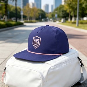 Oem Custom Woven 5-panel Snapback Hat Sporty Hip Hop Street Style Cap - Product Image 1