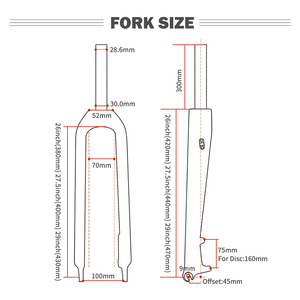 <span class=keywords><strong>Fourche</strong></span> <span class=keywords><strong>VTT</strong></span> TOSEEK entièrement en fibre de carbone, frein à disque droit, 9*100mm, compatible avec roues 26/27.5/29 pouces, <span class=keywords><strong>fourche</strong></span> rigide pour vélo <span class=keywords><strong>VTT</strong></span> - Product Image 3