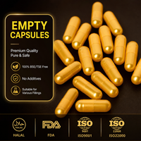 Capsules de gélatine métalliques dorées pharmaceutiques en gros, taille 00 0