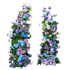 <span class=keywords><strong>Arche</strong></span> de fleurs en soie bleu violet de Monet, en plastique souple, pour décoration de mariage en extérieur - Product Image 5