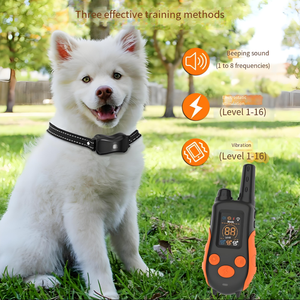 Wiederauf lad bares wasserdichtes Haustier-Trainings halsband für den Außenbereich Elektronischer Trainer für Hunde/Katzen Rinden kontrolle aus strap azier fähigem Kunststoff - Product Image 6