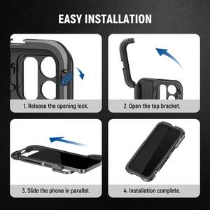 Kit de cage vidéo pour téléphone portable le plus vendu, avec poignée, boîtier en aluminium, cage vidéo <span class=keywords><strong>Neewer</strong></span> 15 Pro avec adaptateur de filtre 67 mm à fixation rapide - Product Image 2