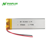 Hot Selling 451860 3.7V 480mAh Rechargeable Microscope Real Capacity Small Lithium Polymer Battery BMS Lipo Battery