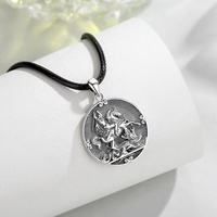 Cnyisunni — collier Vintage en argent Sterling 925 pour homme, accessoire surdimensionné, bijoux Saint George