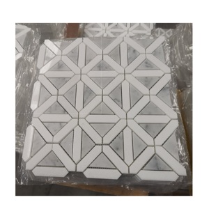 Nhà máy Outlet Carrara bằng đá cẩm thạch trắng Gạch <span class=keywords><strong>Mosaic</strong></span> đá cẩm thạch tùy chỉnh khảm - Product Image 1