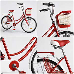 Vélo de ville pour adultes, modèle femme, 26 pouces, cadre en acier, VTT monovitesse, suspension souple, jantes en alliage d'aluminium, frein à câble, classique, en promotion - Product Image 6