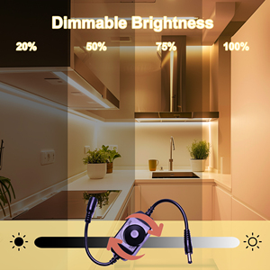 Tira de LED COB con Control de Intensidad, 320 LED/m, 24V, <span class=keywords><strong>3m</strong></span>/5m, Ajustable con Perilla, Cortable, para Decoración e Iluminación del Hogar, Cocina y Oficina - Product Image 2
