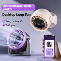 Ventilateur de table pliable 2-en-1 rechargeable avec support de téléphone, ventilateur portable mural avec lumière LED