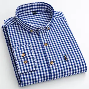 Оптовая продажа углеродного дорожный рубашка в клетку с длинными рукавами в клетку 100% хлопок рубашки для мальчиков повседневные Формальные Офисные изготовленный на заказ смокинг рубашка для мужчин