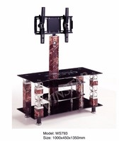 Triángulo moderno de vidrio templado TV Stand Factory Direct para el hogar y la sala de estar Trade Show Display Furniture