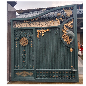 Suihe Ngoài Trời Lớn Sang Trọng Rèn Sắt Cửa Đôi Cửa Đu Mở Phong Cách Đẹp Sắt Thiết Kế Cổng - Product Image 2