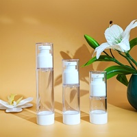 Bouteille de sérum de lotion sous vide 15ml 30ml 50ml, pompe blanche AS/PP, emballage cosmétique vide pour crème, essence, fond de teint
