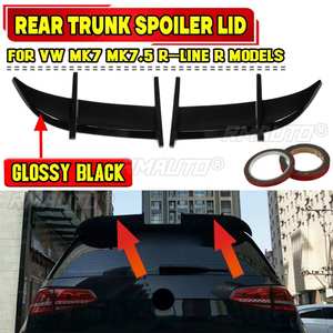 2Pcs Glossy <b>Black</b> Rear Trunk Spoiler Lid For VW MK7 MK7.5 R-LINE R Rear <b>Wing</b> Spoiler Lip Extension - Product Image 1