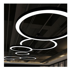 Luminaire suspendu LED linéaire rond moderne en aluminium industriel 800 mm à intensité variable pour bureau, salle de sport, <span class=keywords><strong>centre</strong></span> de remise en forme - Product Image 4