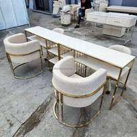 Prix d'usine Livraison rapide pas cher Mobilier de salon de beauté Clou de manucure en métal marbre pour table de salon