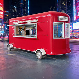 รถเข็นขายของเคลื่อนที่สแตนเลสสีแดง 4 ล้อ แข็งแรง ทนทาน พร้อมพื้นที่ภายในกว้างขวางสำหรับขายไอศกรีมและอาหารกลางแจ้ง - Product Image 5