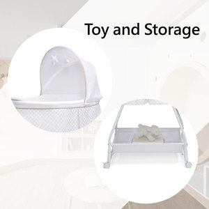 Lit de bébé de luxe avec cadre métallique, berceau de chevet pour bébé - Product Image 2