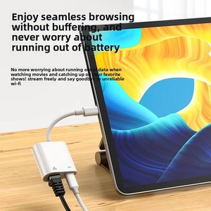 Nuevo Adaptador <span class=keywords><strong>Ethernet</strong></span> 3 en 1 Tipo C Lightning a RJ45 con Carga PD para Teléfonos y Tabletas iOS Apple a <span class=keywords><strong>Cable</strong></span> <span class=keywords><strong>Ethernet</strong></span> - Product Image 3