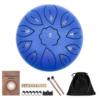 Tongue 6 Inch 11 Tones Number Design Hand Disc Percussion Instruments Upgraded Stainless Steel Non-Slip for Beginner Adult Kids