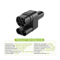 Adaptateur de charge rapide CCS2 vers Nacs 2 AC DC en 1, 250A 1000V 400A, convertisseur EU vers Tesla, prise de charge EV pour station DC