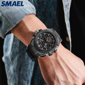 Montre de sport étanche SMAEL 8098, chronographe, analogique-numérique, lumineuse, avec alarme, bracelet en TPU pour plongée - Product Image 6