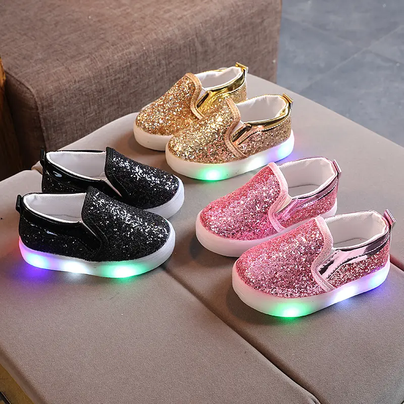 CY Offre Spéciale nouvelle mode coréenne enfant en bas âge taille 21-30 enfants bébé chaussures décontractées enfants garçon fille lumière LED baskets chaussures
