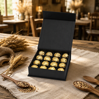 En stock, boîte cadeau en papier rigide magnétique pour bonbons et chocolats, fermeture magnétique, emballage de luxe personnalisé noir, recyclé, 4, 8, 12, 20 pièces