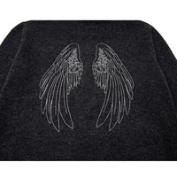 Nouvelle collection automne : Sweat à capuche unisexe brodé, coupe oversize décontractée pour homme, avec ailes brodées