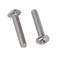 Vis à bride à tête cylindrique cruciforme Phillips en acier inoxydable 304 316 DIN967 avec rondelle collerette M1.4 M2 M2.5 M3 M3.5 M4 M5 M6 M8