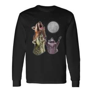 Camiseta de manga larga Raccoon Moon Howling Animal Lover Zoologist - Product Image 1