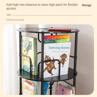 Étagère à livres moderne en métal rotative à 360°, pour enfants, rangement et présentation de livres illustrés, type sur pied à cinq niveaux, pour salon, vente en gros