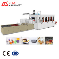 Machine de fabrication entièrement automatique hydraulique pour gobelets en plastique jetables personnalisés (thermoformés) pour thé et yaourt