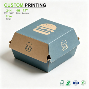 Carton personnalisé en carton kraft bleu ardoise, avec patch, double encre, double station, carton de doublure, barrière anti-humidité pour Grill House - Product Image 1