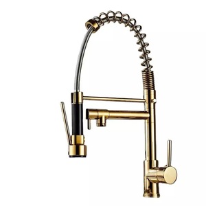 Moderno 360 in ottone girevole lavello da cucina maniglia del <span class=keywords><strong>rubinetto</strong></span> estraibile flessibile montato a ponte con doppia molla rubinetti da cucina - Product Image 1
