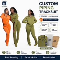 Ensemble de survêtement décontracté 2 pièces pour femme avec logo personnalisé, collection automne 2026 – Sweat à fermeture éclair et pantalon de jogging respirant à jambe large, idéal pour les voyages