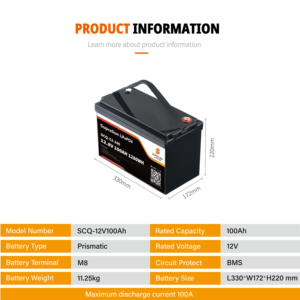 Batería LiFePO4 SUPCELION <span class=keywords><strong>SCQ</strong></span> 12.8V100Ah en Stock en la UE, BMS Integrado, Bluetooth 5.0, IP65, Garantía de 10 Años, 4000 Ciclos, Serie/Paralelo - Product Image 3