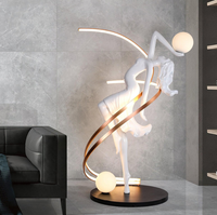 Lampadaire LED Sculptural Moderne avec Base en Fibre de Verre E27 Design Humain pour Hôtel et Coin Salon