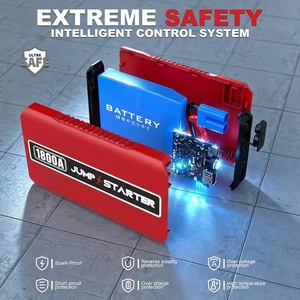 Démarreur de voiture 12V 1800A à courant de crête, portable, batterie de secours 16000mAh, alimentation d'urgence pour moteurs essence 8.0L et diesel 6.0L - Product Image 4