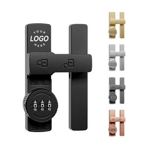 Serrures de porte de grange coulissantes en alliage de zinc, robustes, à 90 et 180 degrés, avec logo personnalisé et combinaison luminescente - Product Image 1