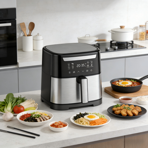 Freidora <span class=keywords><strong>de</strong></span> Aire Inteligente para Cocina con <span class=keywords><strong>Libro</strong></span> <span class=keywords><strong>de</strong></span> <span class=keywords><strong>Recetas</strong></span>, Función <span class=keywords><strong>de</strong></span> Memoria, Modo <span class=keywords><strong>de</strong></span> Precalentamiento, Diseño Elegante, Base Antideslizante, Freidora Eléctrica - Product Image 4