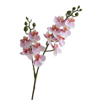 Mini Fleurs Artificielles Phalaenopsis en Plastique Souple Faites à la Main Durables et Réalistes, 2 Fourches, 12 Fleurs, Style Bohème, Marque LIAI