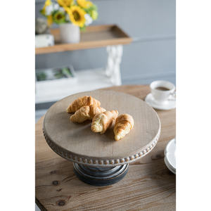 แท่นวางโต๊ะทำจากไม้ขนาด D14x7.5นิ้วพร้อมขอบลูกปัด - Product Image 5