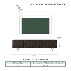 AJUNION <span class=keywords><strong>Meuble</strong></span> <span class=keywords><strong>TV</strong></span> moderne du milieu du siècle Table <span class=keywords><strong>TV</strong></span> en bois <span class=keywords><strong>Meuble</strong></span> multimédia de salon Placage de chêne <span class=keywords><strong>Meuble</strong></span> <span class=keywords><strong>TV</strong></span> en MDF avec pieds en métal - Product Image 2